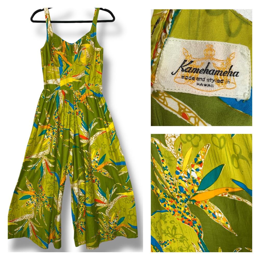 Vintage 1960’s Kamehameha Hawaiian Tiki One Piece Jumper Kamehameha Size Small